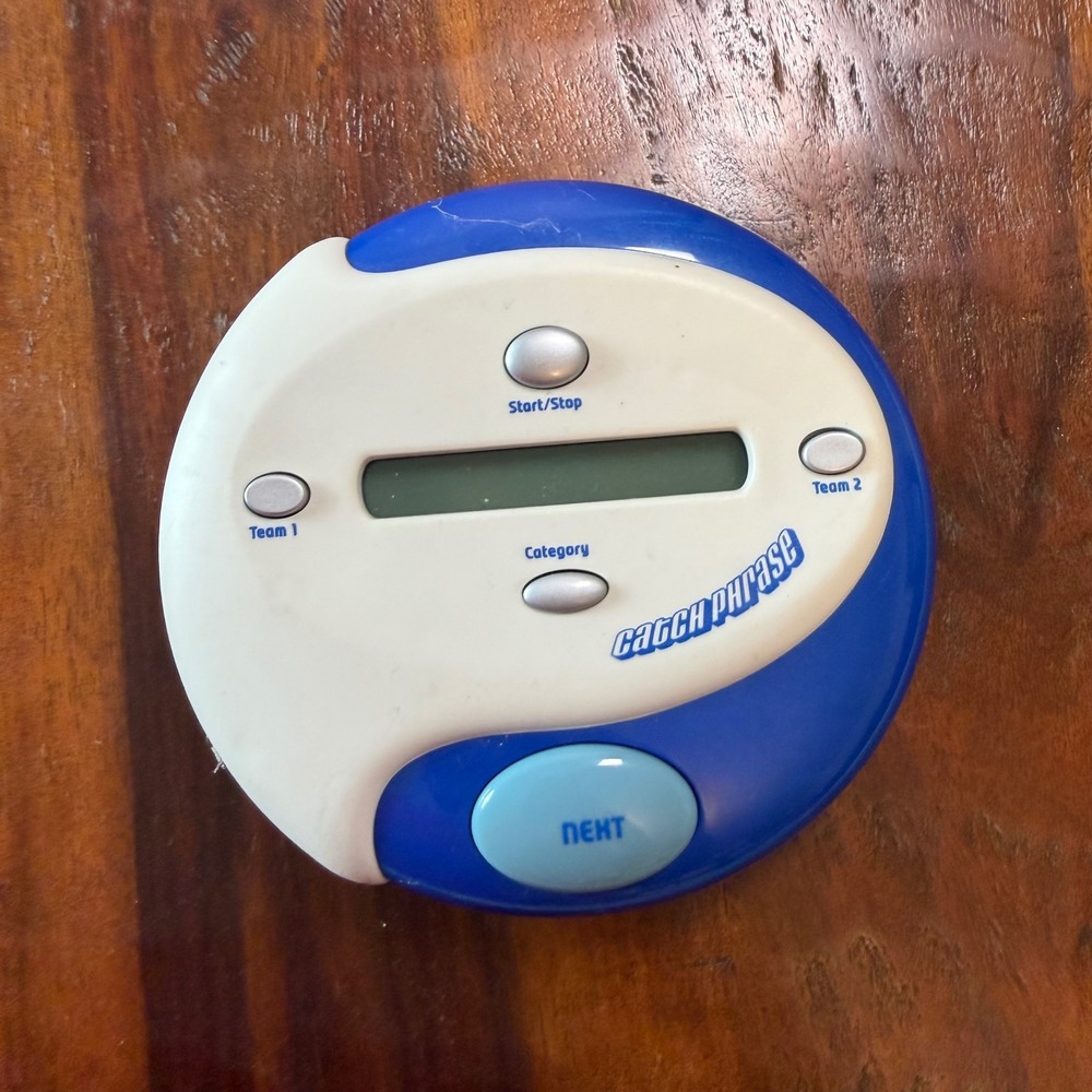 Catch Phrase Handheld Electronic Game Blue White Portable Word Party Game